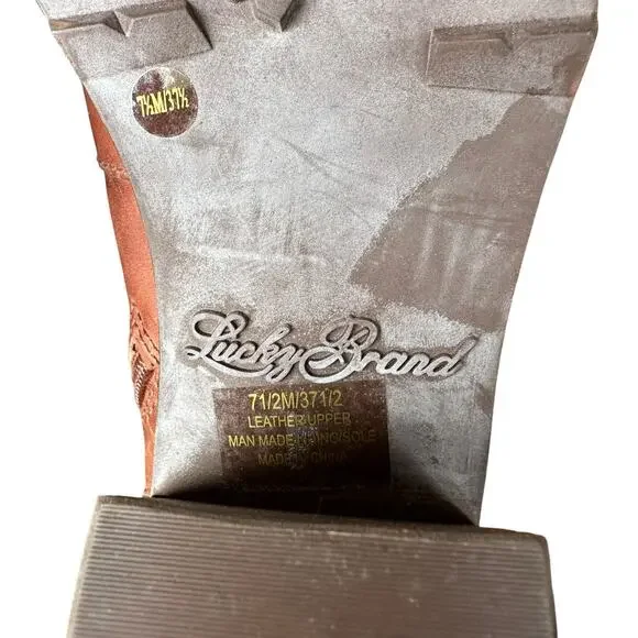 Lucky Brand Womens Lace Up Boots Heel Size 7.5 - Picture 7 of 9